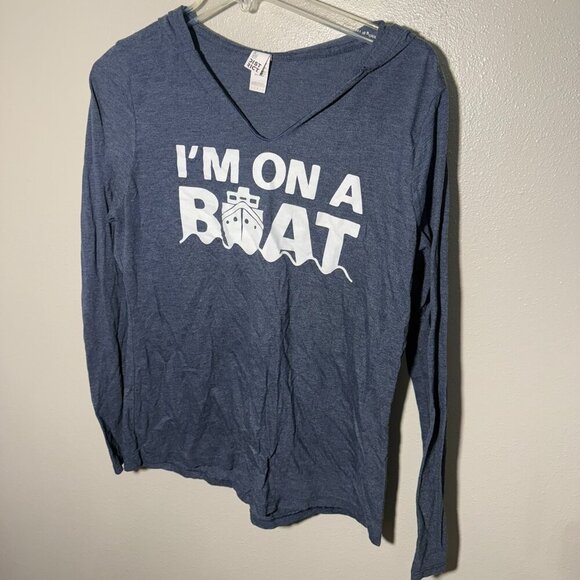 I'm On a Boat - hooded long-sleeve t-shirt - Picture 1 of 3